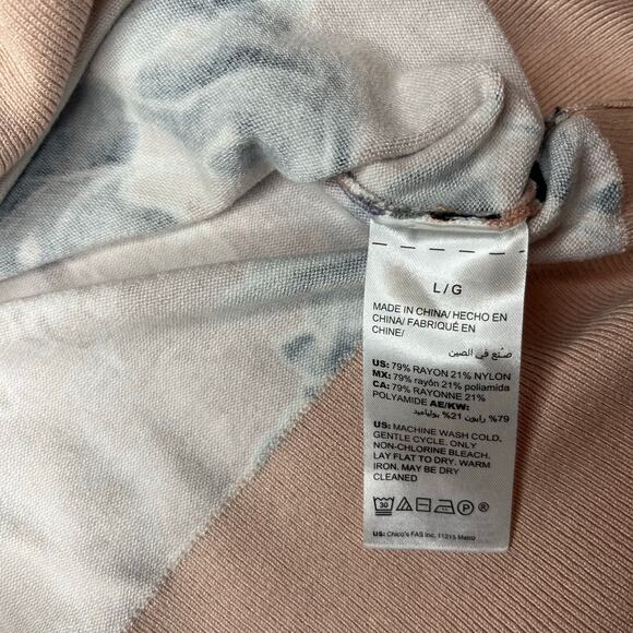 White House Black Market Floral Button Front Cardigan Sweater Blush Pink Size L - Picture 8 of 8